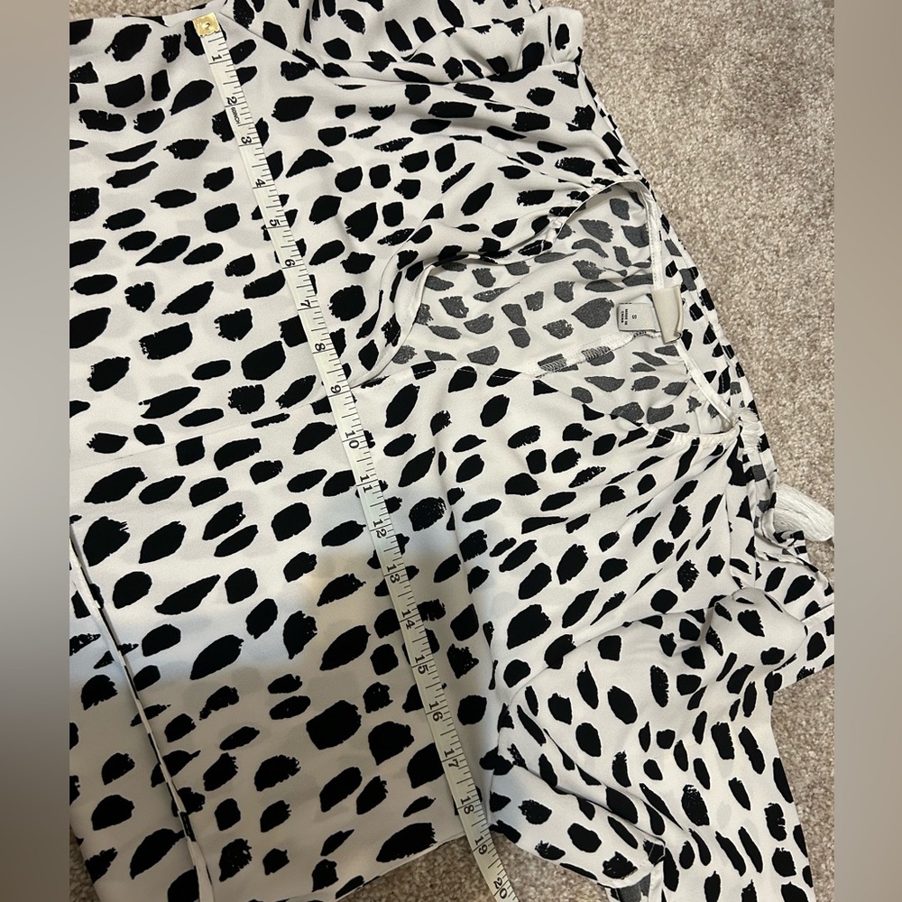 White and Black Print Work Dress